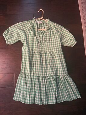 BB Dakota by Steve Madden Green and White Gingham Dress Size XS